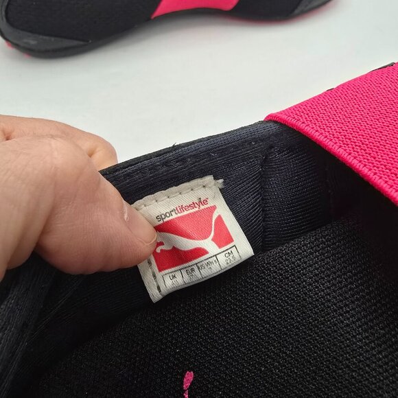 vintage Puma | black leather sporty balletcore sneakerina flats | WMS 7 - Picture 4 of 8